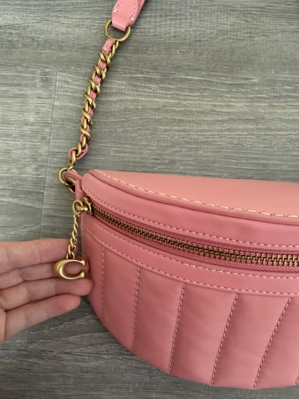 Coach Pink Quilted Leather Belt Bag - Picture 2 of 9